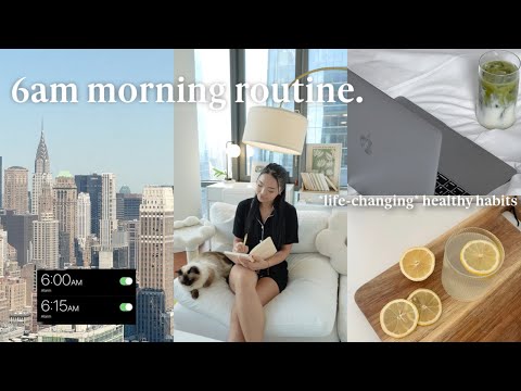 6am morning routine: life-changing healthy habits, tips to get up early, workout, & stay on track! 🌱