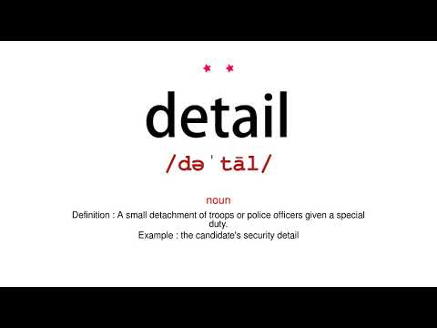 How to pronounce detail - Vocab Today