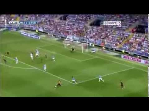 Malaga vs Barcelona 0 1 Adriano Super Goal 25 08 2013