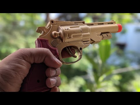 Realistic Toy Gun Sized 1:1 Scale .45 ACP Bulldog Revolver Toy - Rubber Bullet Toy Pistol