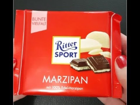 The Joy of opening a Ritter Sport Marzipan chocolate