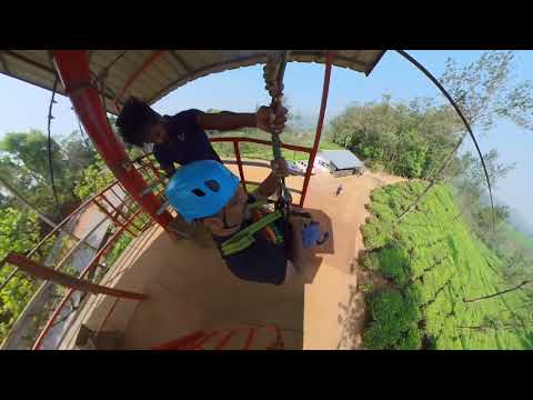 Rashika and I experience the Muddy Boots Zipline in Kerala