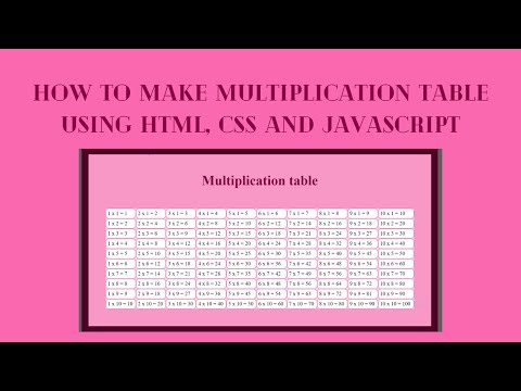 How to make multiplication table using HTML, CSS and JavaScript