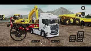 Mission car truck transport excavator and boxer to the mountain.