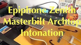 Video thumbnail for Epiphone Zenith Masterbilt Century Collection How to Intonate a Guitar with Floating Bridge by Cesar All Guitar