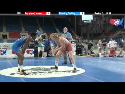 Fargo 2012 195 Round 7: Brandon Larson (North Dakota) vs. Timothy Dudley (South Carolina)
