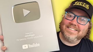 My 100,000 Subscriber Silver Play Button + my kids got one, too!