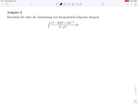 Integration – Aufgabe 6 – Rep. Mathematik 2