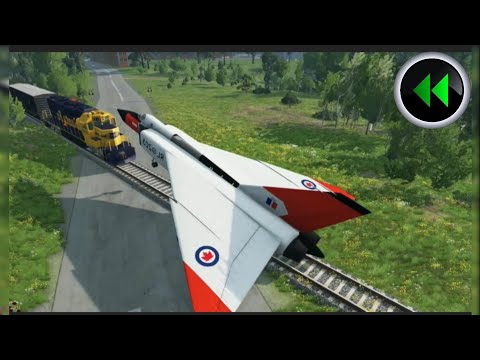 Reverse Train vs Plane - BeamNG Drive - ( train vs plane )