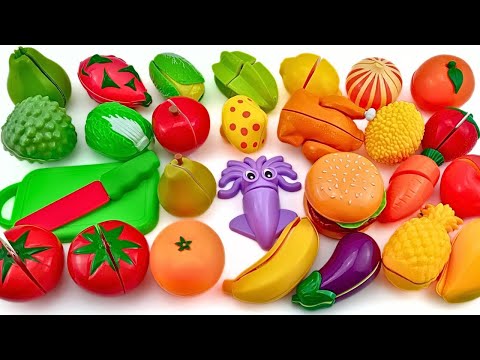 Seltsamerweise befriedigendes Video | Schneiden von Obst und Gemüse aus Plastik, Birnen, Tomaten,