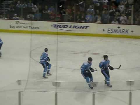 Pens warm-up before game