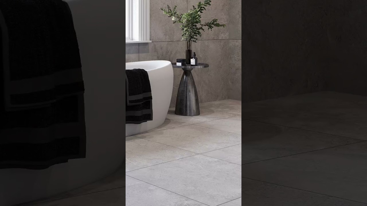 Discover the Exquisite Valais Acero Grey Stone Effect Porcelain Tile 80x80cm at TBK Tiles
