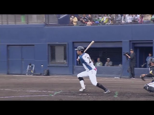 【ファーム】ファイターズ・淺間 ライトへの先制タイムリー!! 2018/4/14 F-T(ファーム)