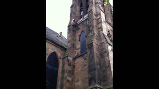 Repelling down a church steeple!