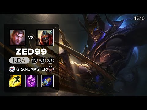 ZED99 Zed vs Jayce Mid - KR Grandmaster - Patch 13.15 Season 13