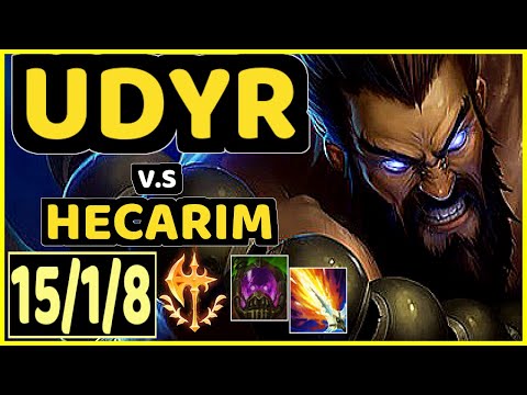 UDYR vs HECARIM - 15/1/8 KDA JUNGLE GAMEPLAY - EUW Ranked GRANDMASTER
