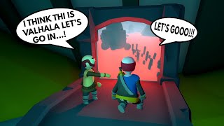 TWO VIKINGS GOING THROUGH CREEPY CAVE TO VALHALLA in HUMAN FALL FLAT (Part 2)
