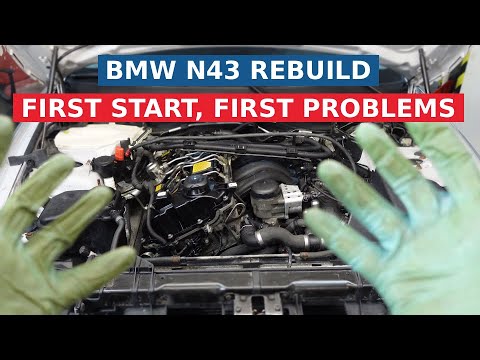 N43 First Start after DIY engine rebuild with bearing damage