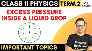Excess Pressure Inside a Liquid Drop Class 11 Physics Term 2 || Mechanical Properties of Fluids
