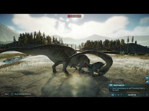 Acrocanthosaurus vs Allosaurus  Epic AI Battle Jurassic World Evolution 2 Dinosaur Fight