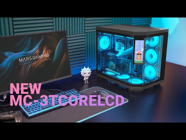 Boîtier Mars Gaming MC-3TCORELCD IPS 7.2" Triple Verre Trempé USB-C Noir video