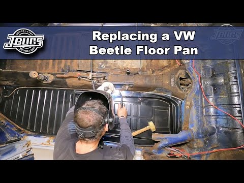 JBugs - Replacing a VW Beetle Floor Pan with the body on.
