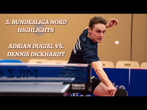 Zurück nach der Pause und direkt ein Tischtennis Kracher! Adrian Dugiel vs. Dennis Dickhardt