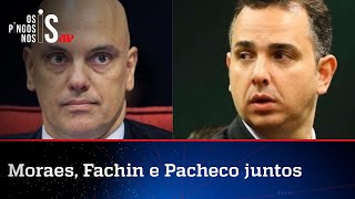 Ao lado de Moraes, Pacheco ameaça com reativação da CPMI das Fake News