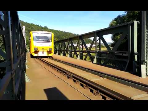 ČD 814 Regionova passes over bridge near Skalice nad Svitavou