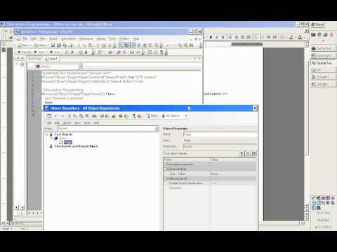 Descriptive Programming Tutorial 1 QTP Ordinal Identifier VB Script Objects Dynamic Property