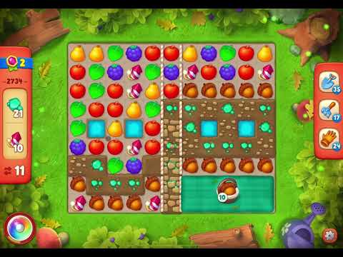 GardenScapes Level 2734 no boosters (15 moves)