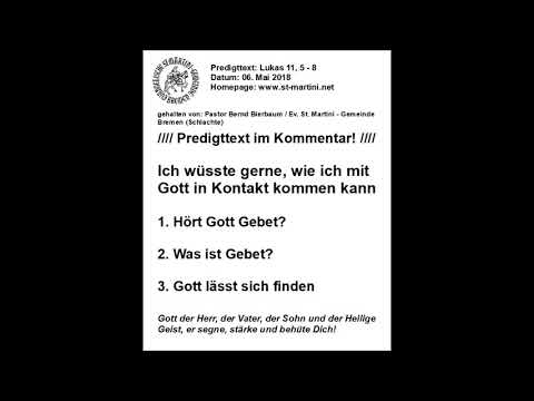 06.05.2018 - Ich wüsste gerne, wie ich mit Gott in Kontakt kommen kann