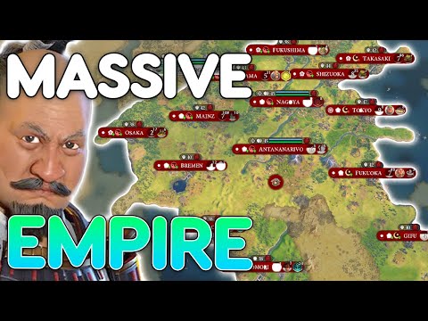 My empire is MASSIVE after I fought with Germany - Civ 6 Tokugawa Japan
