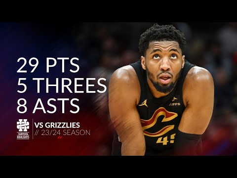 Donovan Mitchell 29 pts 5 threes 8 asts vs Grizzlies 23/24 season