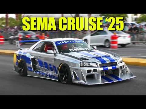 SCREAMING at the STUPID Modified & Custom Cars Leaving SEMA Cruise 2025!