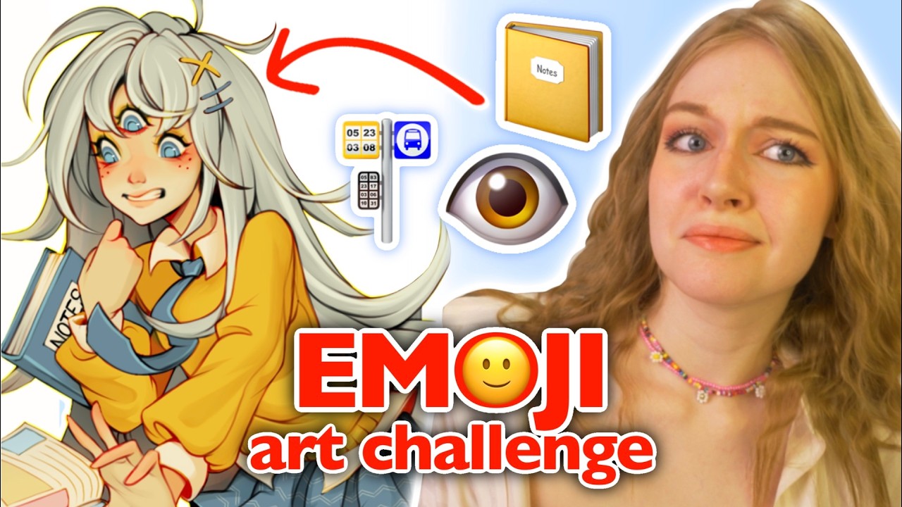 Drawing CHARACTERS Based on RANDOM EMOJIS 😬