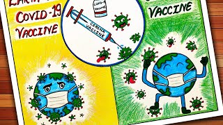 Corona Vaccine Drawing | Covid Vaccine Drawing | National Vaccination Day Poster | Corona Pandemic