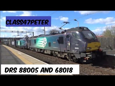 DRS 88005 'Minerva' and 68018 Haul 4M27 Mossend Down Yard - Daventry Intermodal Through Bescot