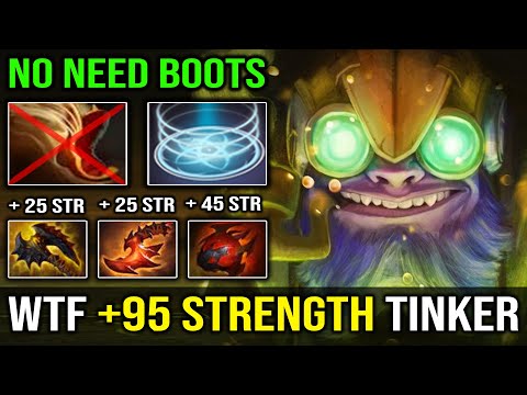 100% NEW META! Super Tank Max Strength Tinker with Free Teleport No Boots Nonstop Gank ALL Dota 2
