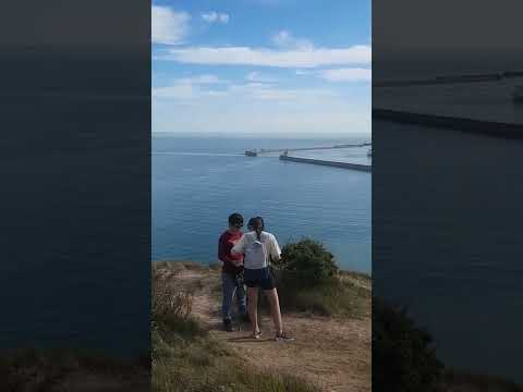 The White Cliffs of Dover, over looking the Dover Straits-English Channel with France in the horizon