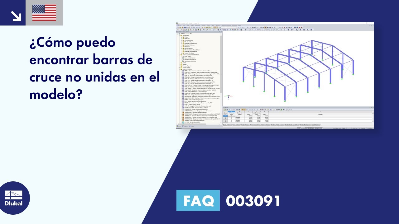 [ES] FAQ 003091 | ¿Cómo puedo encontrar barras de cruce no unidas en el modelo?