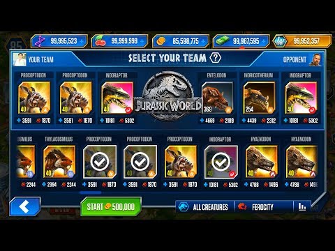 INDORAPTOR vs INDORAPTOR UNLOCK SYNTHETOCERAS - JURASSIC WORLD THE GAME