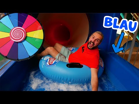 Glücksrad bestimmt BEI WELCHER FARBE ICH RUTSCHEN MUSS! Badeparadies Schwarzwald Challenge