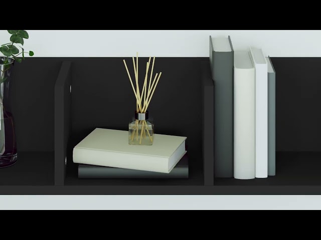 Video Teaser für 801320 vidaXL CD Wall Shelf Black 100x18x18 cm Engineered Wood