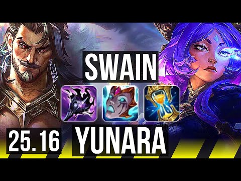 SWAIN & Lulu vs YUNARA & Rakan (ADC) | Quadra, Legendary, 19/5/13, 500+ games | KR Master | 25.16