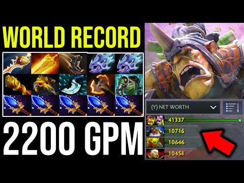 WORLD RECORD!!! 2200 GPM 9Min Radiance [Alchemist] How to Jungle Radiant Side 15Items = 30Min Dota2