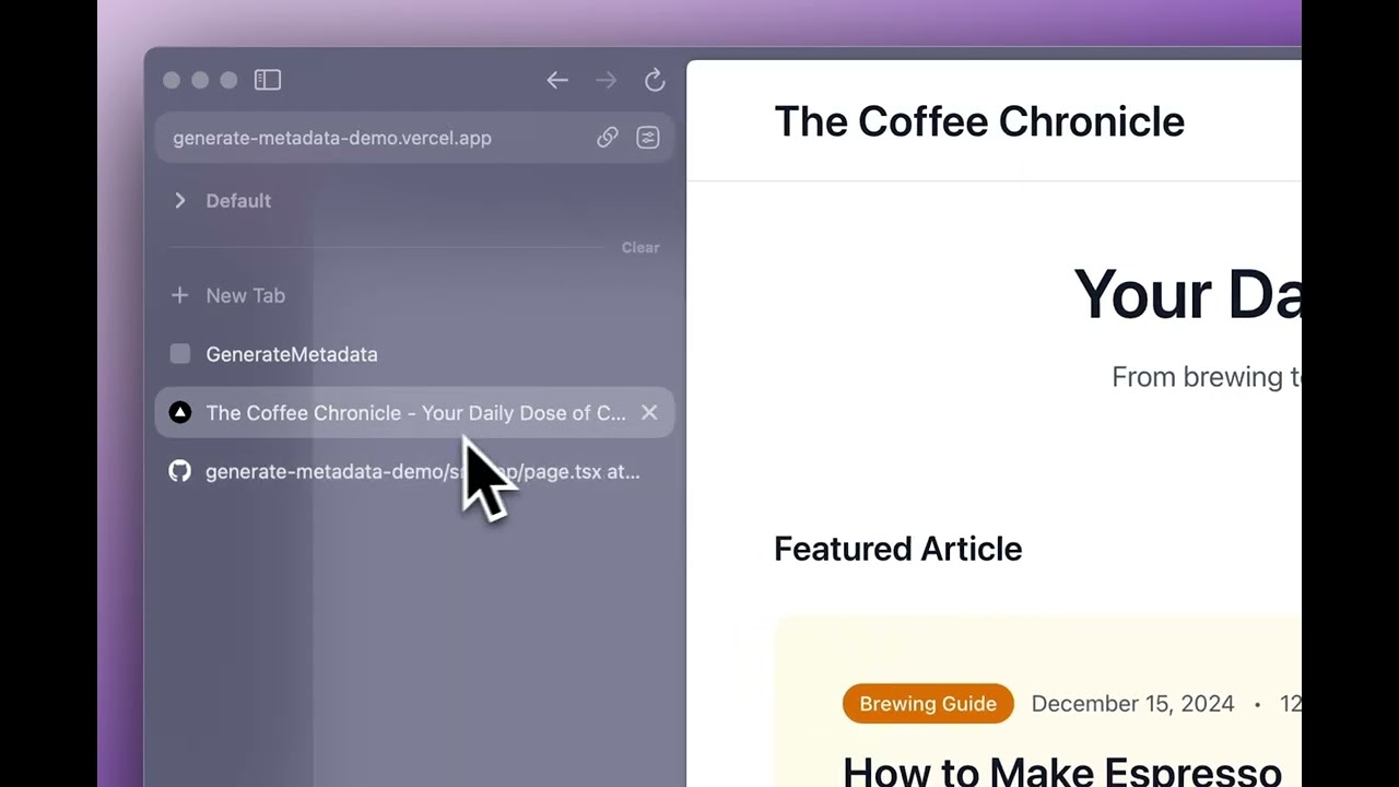 Generate Metadata Demo Video Thumbnail