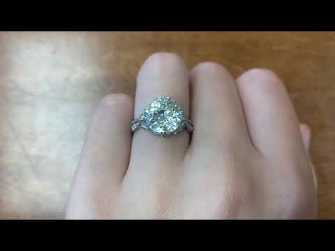 4.01 Carat Old European Cut Diamond Ring - Bedworth Ring - Hand Video