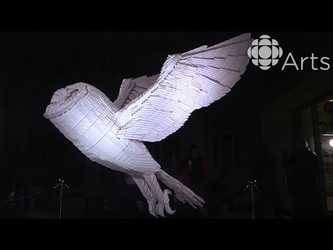 Giant Owl Sculpture Made of 50,000 Lego Pieces