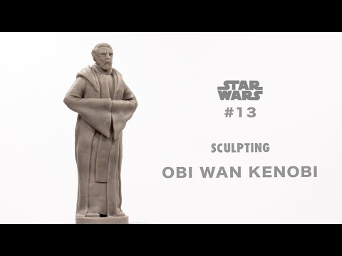 Sculpting OBI WAN KENOBI from STAR WARS out of polymer clay. Supersculpey Medium + Cernit Doll #13.